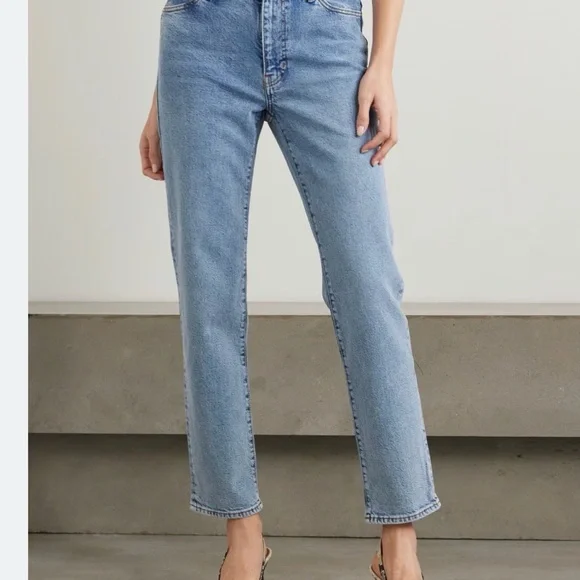 FRAME Denim Straight-Leg Jeans in Light Blue - Picture 3 of 5